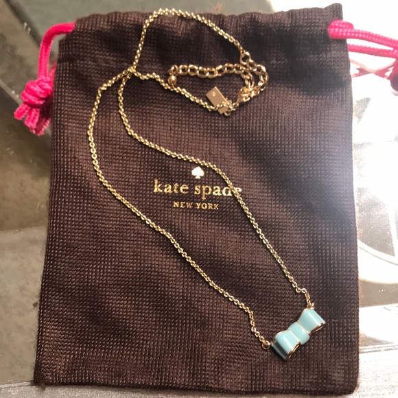 kate spade Jewelry - Kate Spade light blue bow necklace
